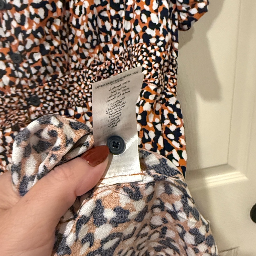 French Connection NWT orange drape button front dress, size 10 - Picture 8 of 10